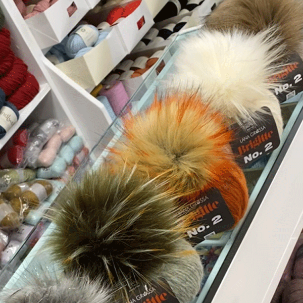 Pompon beige-arancione