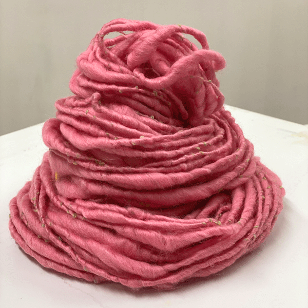 Filato MM-handspun corespun rosa-verde