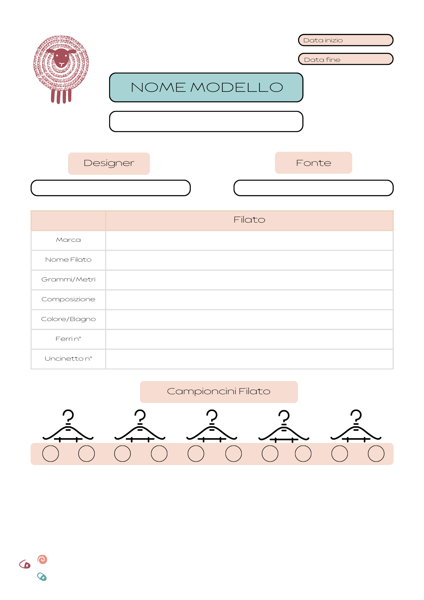 Agenda per lavori a maglia e uncinetto