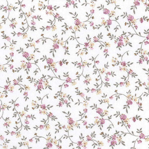 Tessuto Gent fiori lampone/tortora