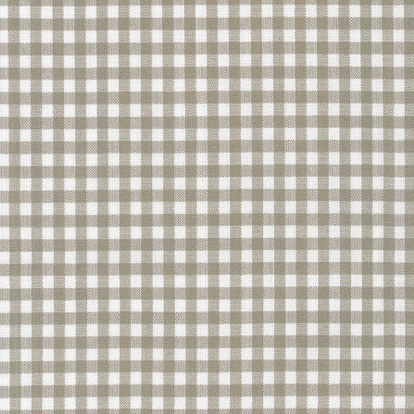 Tessuto Gent quadretti 5 mm tortora/panna