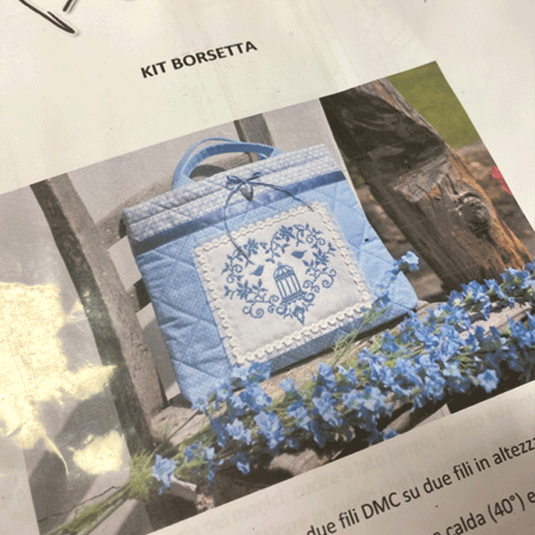 Kit borsa da cucire e ricamare cuore
